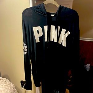 Pink long sleeve lightweight hoodie